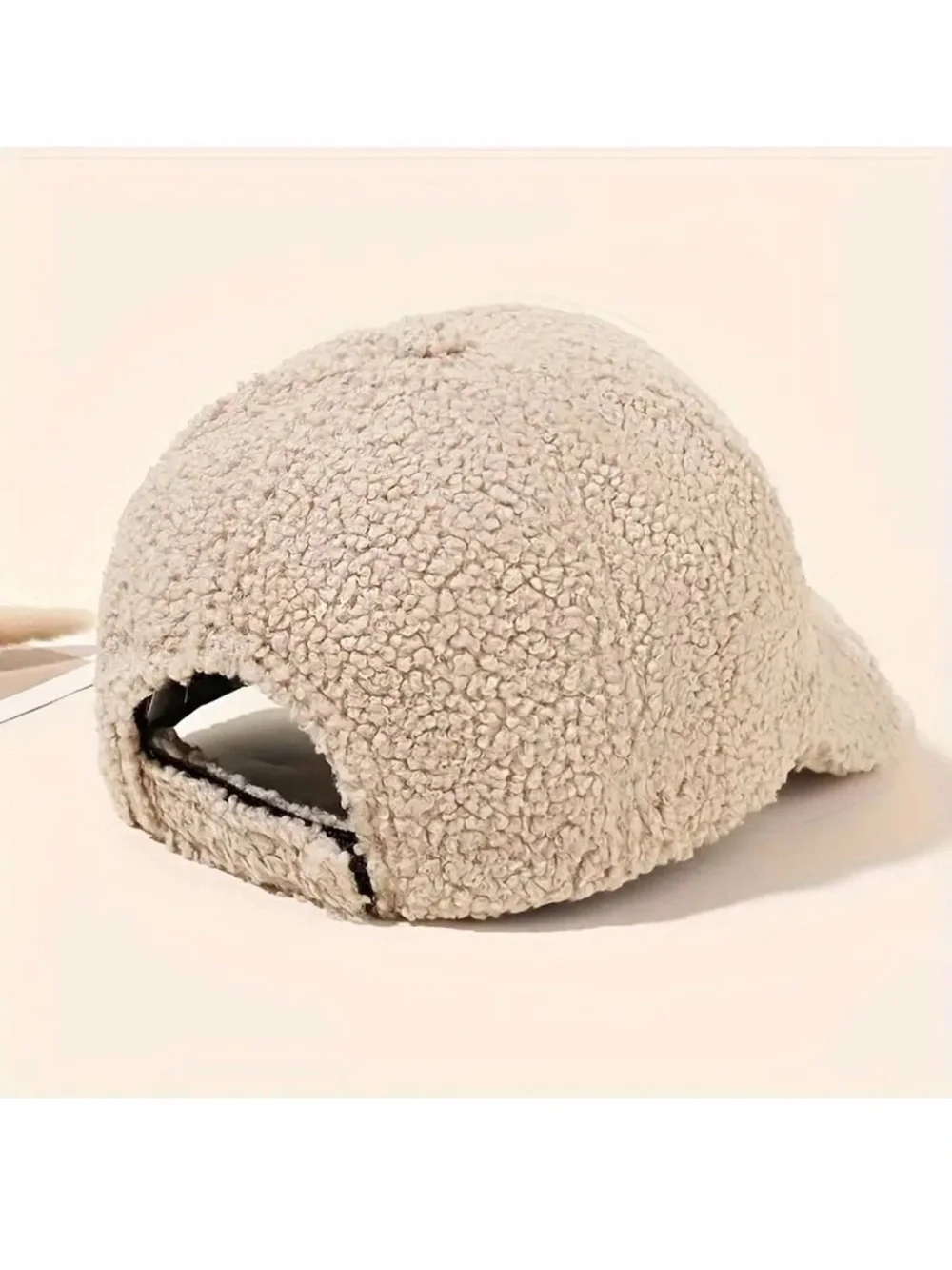 New Cozy Sherpa Baseball Cap - Cream